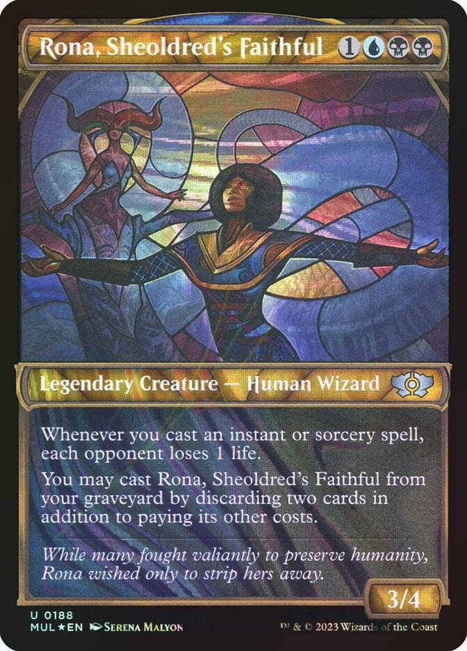 Rona, Sheoldred's Faithful (MUL) (188) / Showcase / Halo Foil