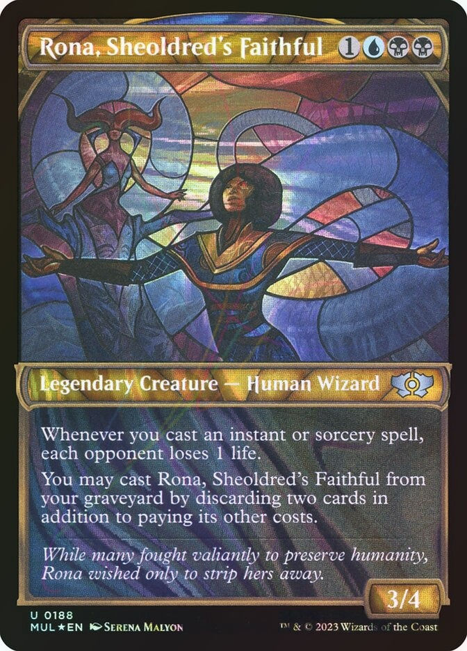 Rona, Sheoldred's Faithful (MUL) (188) / Showcase / Halo Foil