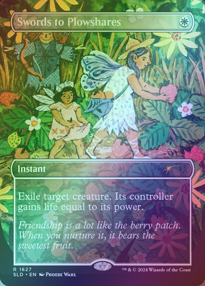 Swords to Plowshares (SLD) (1627★) / Borderless / Rainbow Foil