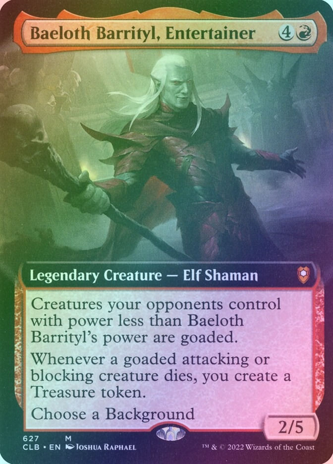 Baeloth Barrityl, Entertainer (CLB) (627) / Extended Art / Foil