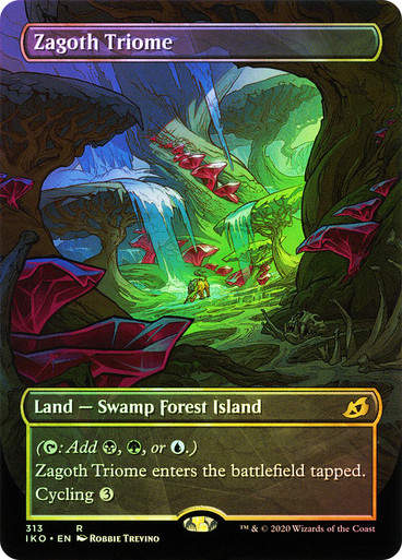 Zagoth Triome (IKO) (313) / Borderless / Showcase / Foil