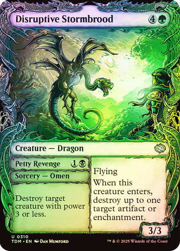 Disruptive Stormbrood // Petty Revenge (TDM) (310) / Foil / Showcase