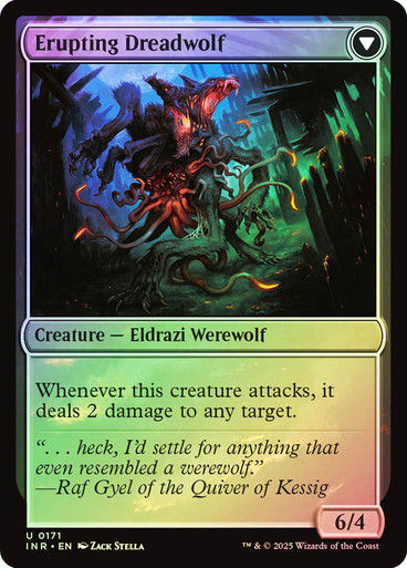 Smoldering Werewolf // Erupting Dreadwolf (INR) (171) / Foil — cara 2 de 2
