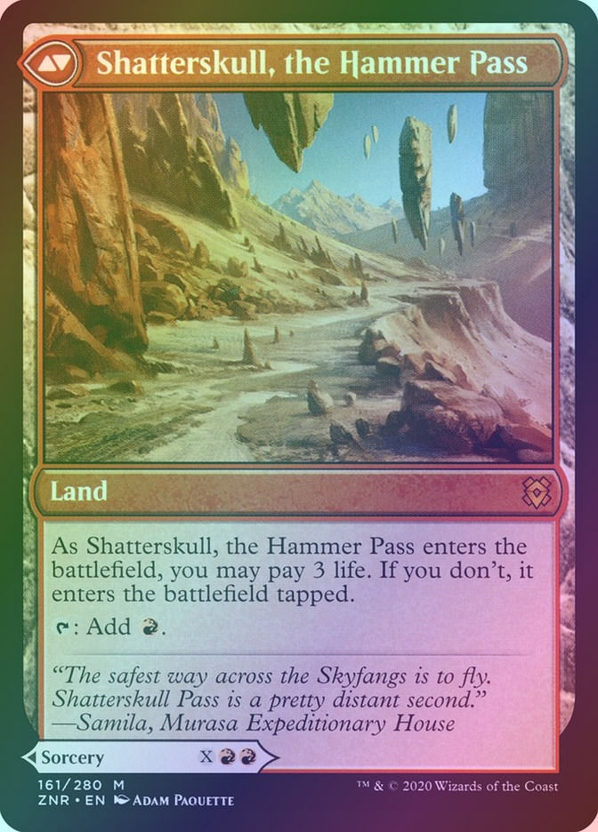 Shatterskull Smashing // Shatterskull, the Hammer Pass (ZNR) (161) / Foil — cara 2 de 2