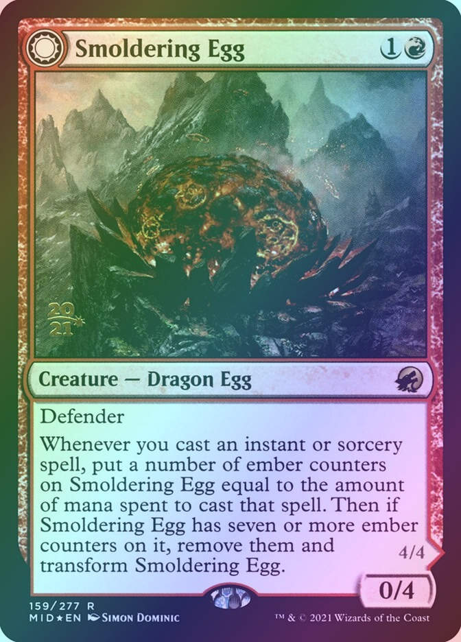 Smoldering Egg // Ashmouth Dragon (PMID) (159s) / Foil