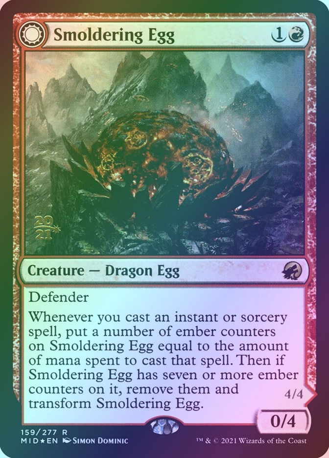 Smoldering Egg // Ashmouth Dragon (PMID) (159s) / Foil — cara 1 de 2