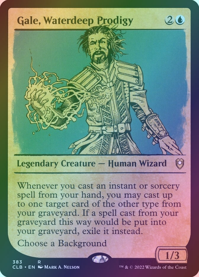 Gale, Waterdeep Prodigy (CLB) (383) / Showcase / Foil