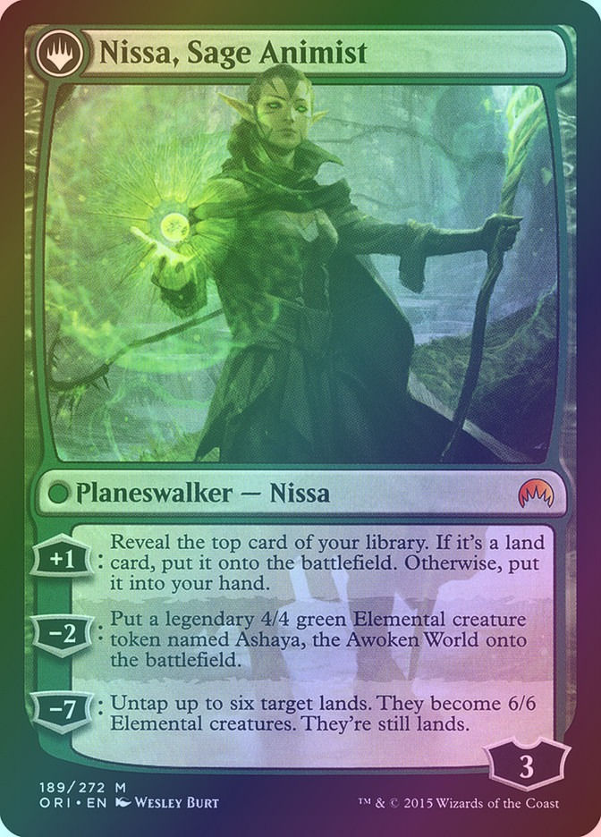 Nissa, Vastwood Seer // Nissa, Sage Animist (ORI) (189) / Foil — cara 2 de 2