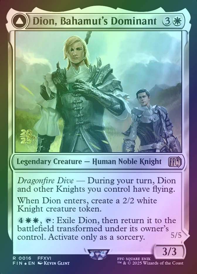 Dion, Bahamut's Dominant // Bahamut, Warden of Light (PFIN) (16s) / Foil