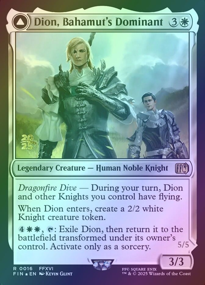 Dion, Bahamut's Dominant // Bahamut, Warden of Light (PFIN) (16s) / Foil — cara 1 de 2