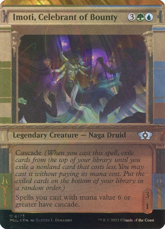 Imoti, Celebrant of Bounty (MUL) (173) / Borderless / Showcase / Halo Foil