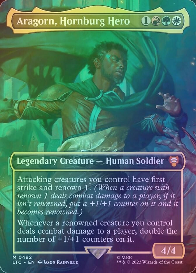 Aragorn, Hornburg Hero (LTC) (492) / Borderless / Foil