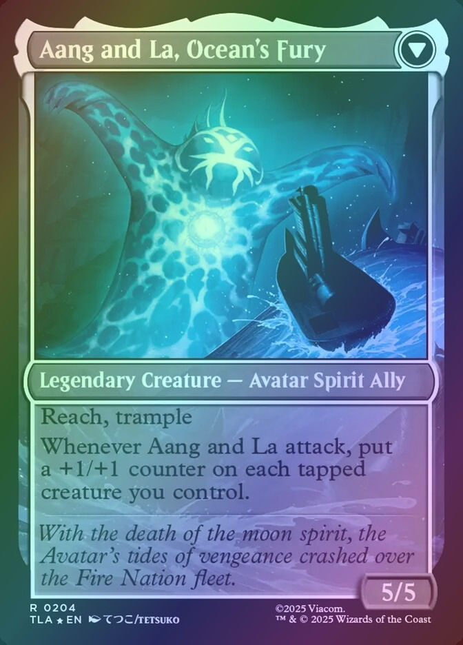 Aang, Swift Savior // Aang and La, Ocean's Fury (PTLA) (204s) / Foil — cara 2 de 2
