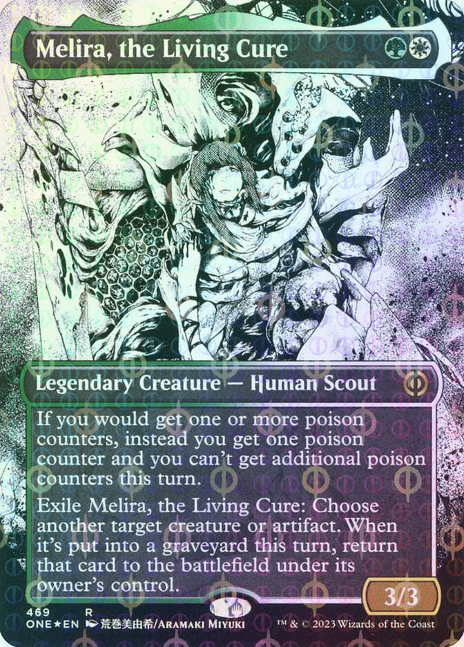 Melira, the Living Cure (ONE) (469) / Borderless / Showcase / Compleat Foil