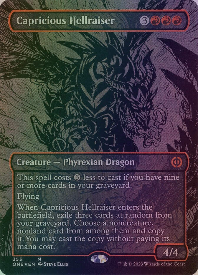 Capricious Hellraiser (ONE) (353) / Borderless / Oil Slick Foil