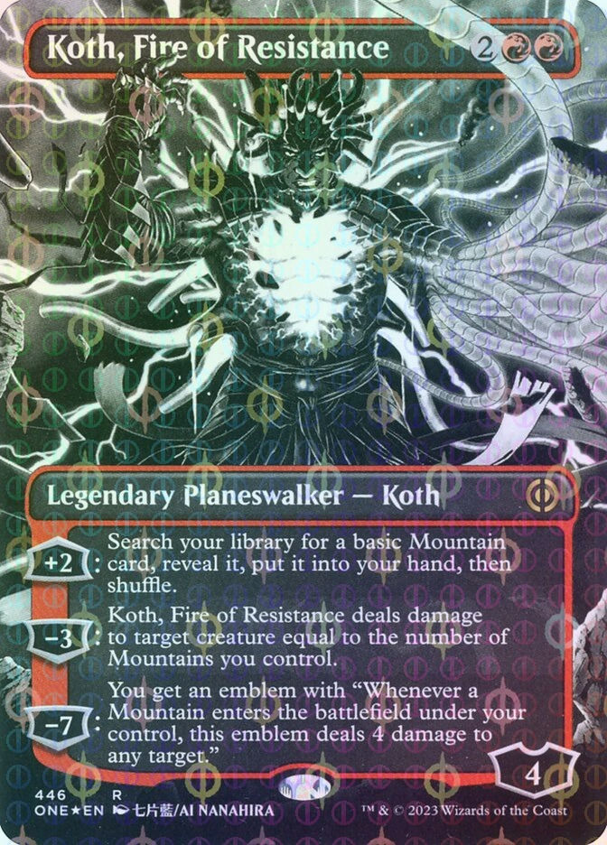 Koth, Fire of Resistance (ONE) (446) / Borderless / Showcase / Compleat Foil