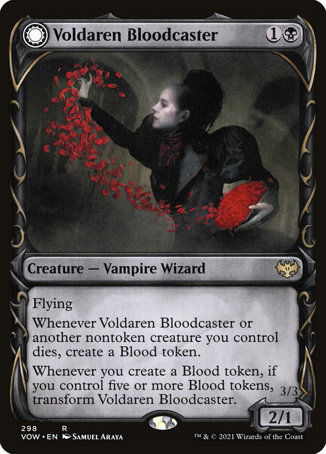 Voldaren Bloodcaster // Bloodbat Summoner (VOW) (298) / Showcase — cara 1 de 2