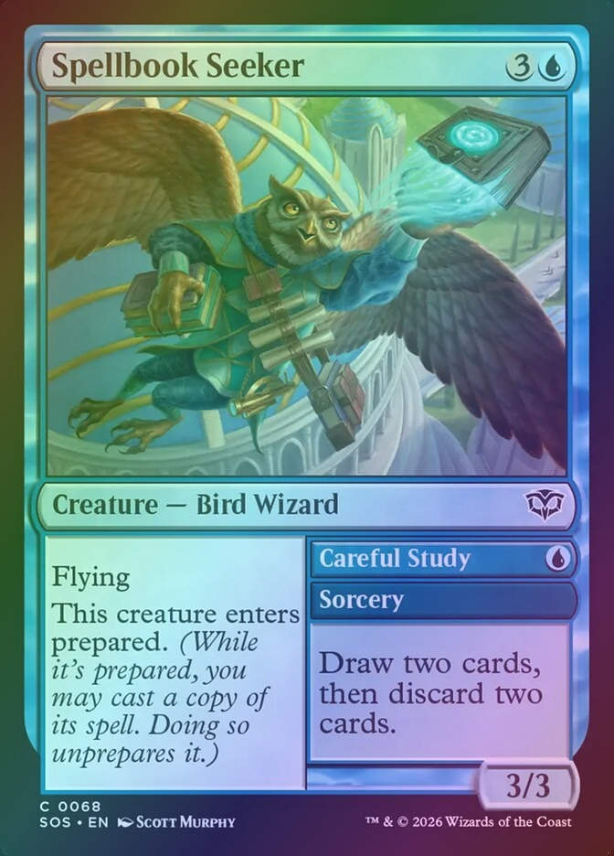 Spellbook Seeker // Careful Study (SOS) (68) / Foil