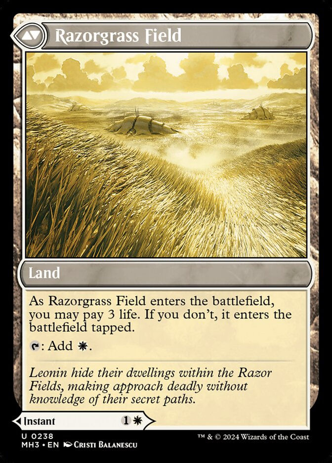 Razorgrass Ambush // Razorgrass Field (MH3) (238) — cara 2 de 2