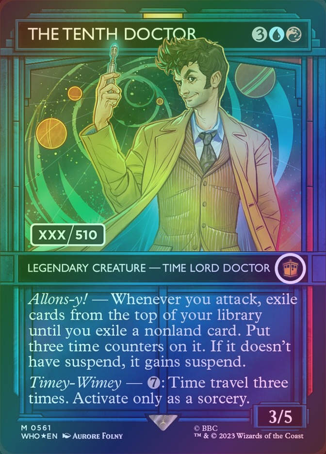 The Tenth Doctor (WHO) (561z) / Borderless / Showcase / Double Rainbow Foil