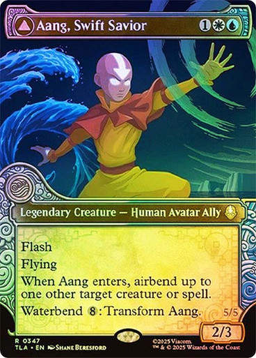 Aang, Swift Savior // Aang and La, Ocean's Fury (TLA) (347) / Showcase / Foil