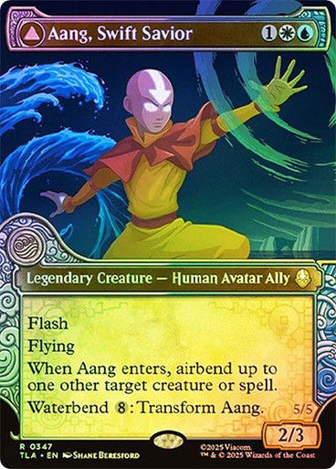 Aang, Swift Savior // Aang and La, Ocean's Fury (TLA) (347) / Showcase / Foil