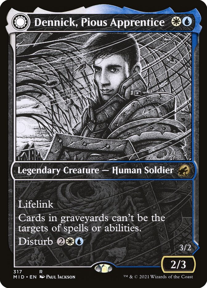 Dennick, Pious Apprentice // Dennick, Pious Apparition (MID) (317) — cara 1 de 2