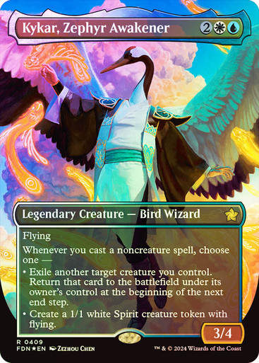 Kykar, Zephyr Awakener (FDN) (409) / Mana Foil / Borderless