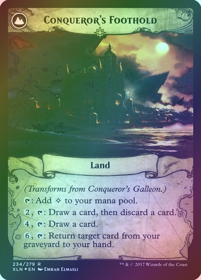 Conqueror's Galleon // Conqueror's Foothold (PXLN) (234s) / Foil — cara 2 de 2