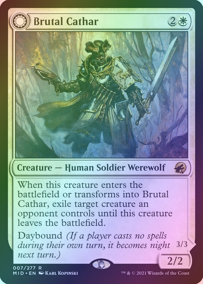 Brutal Cathar // Moonrage Brute (MID) (7) / Foil — cara 1 de 2