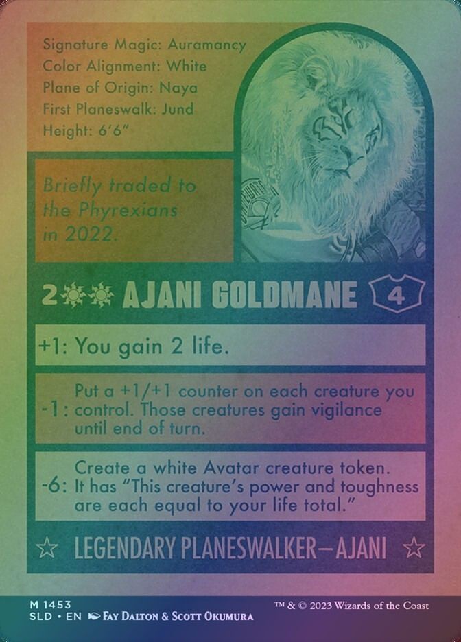 Ajani Goldmane // Ajani Goldmane (SLD) (1453) / Borderless / Foil — cara 2 de 2