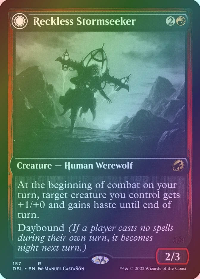 Reckless Stormseeker // Storm-Charged Slasher (DBL) (157) / Foil