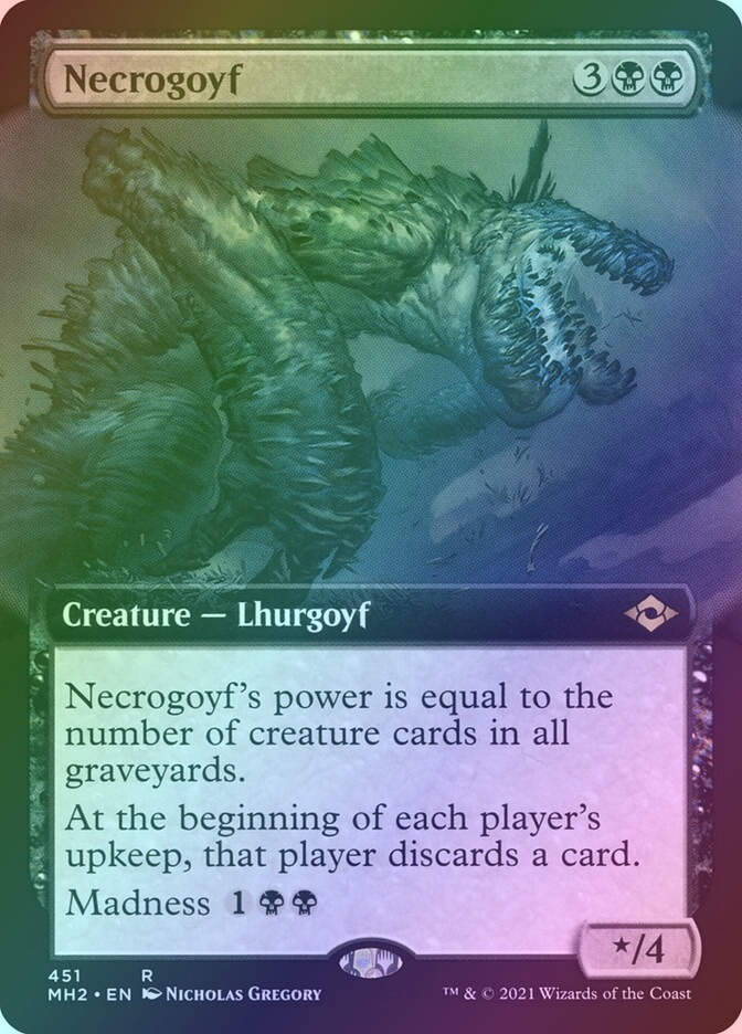 Necrogoyf (MH2) (451) / Extended Art / Foil