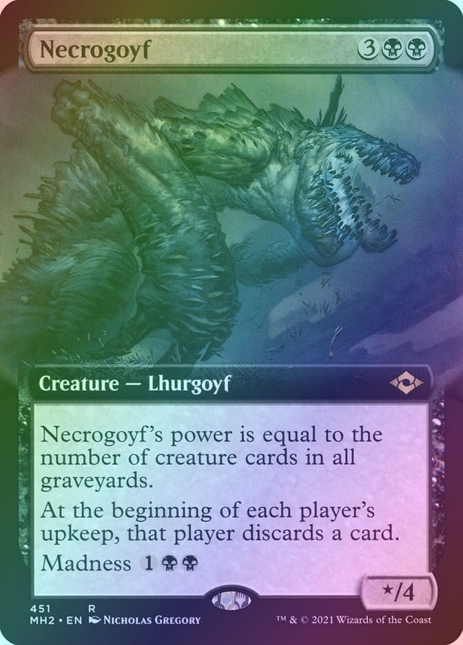 Necrogoyf (MH2) (451) / Extended Art / Foil