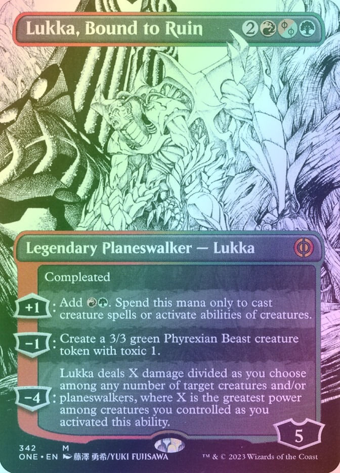 Lukka, Bound to Ruin (ONE) (342) / Borderless / Showcase / Foil