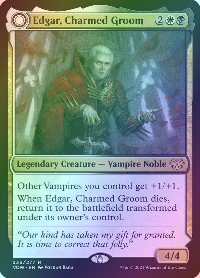 Edgar, Charmed Groom // Edgar Markov's Coffin (VOW) (236) / Foil — cara 1 de 2