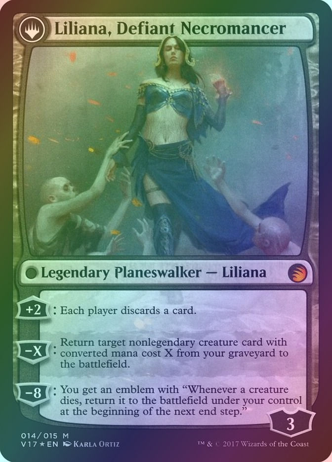 Liliana, Heretical Healer // Liliana, Defiant Necromancer (V17) (14) / Foil — cara 2 de 2