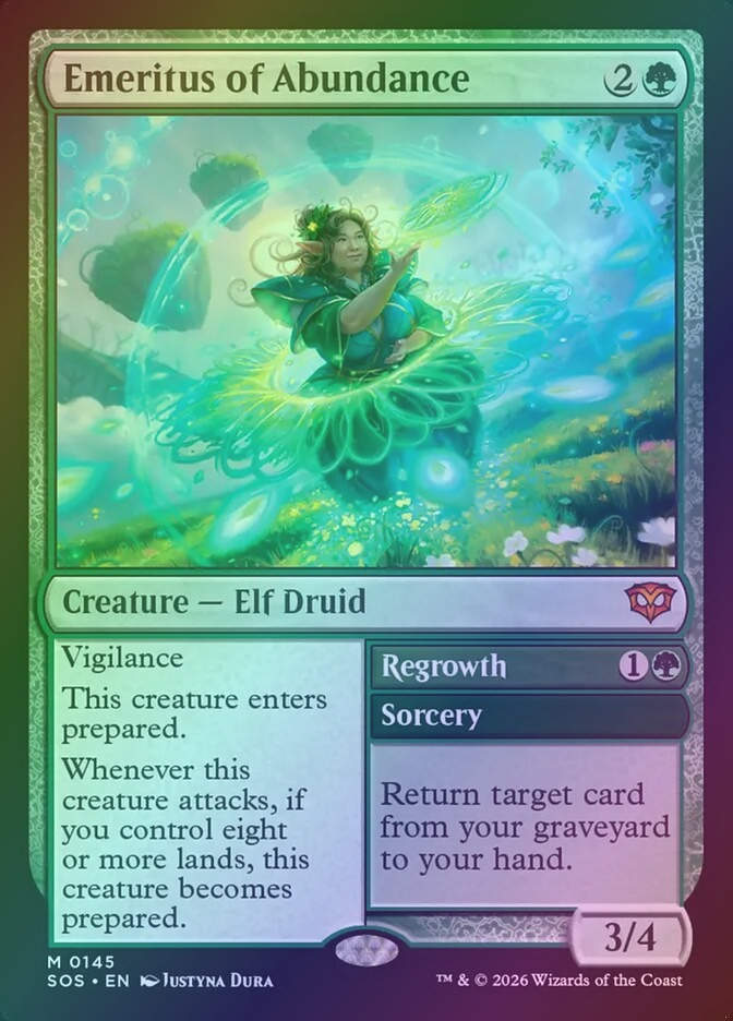 Emeritus of Abundance // Regrowth (SOS) (145) / Foil