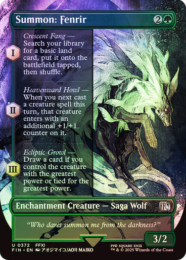 Summon: Fenrir (FIN) (372) / Borderless / Foil