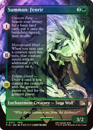 Summon: Fenrir (FIN) (372) / Borderless / Foil