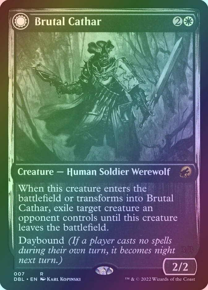 Brutal Cathar // Moonrage Brute (DBL) (7) / Foil