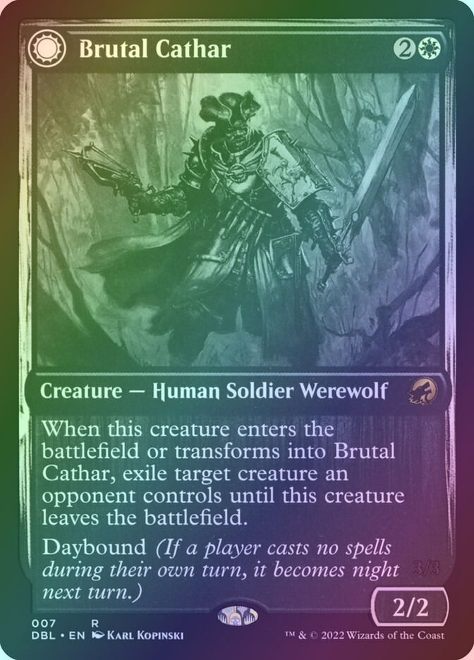Brutal Cathar // Moonrage Brute (DBL) (7) / Foil — cara 1 de 2