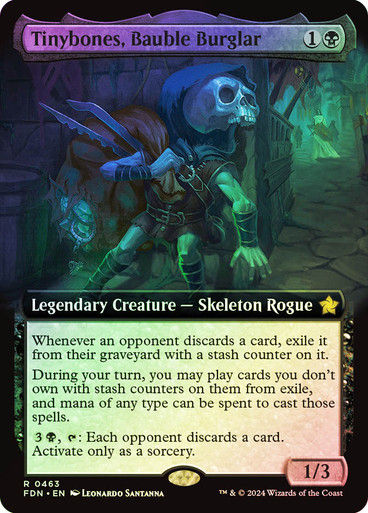 Tinybones, Bauble Burglar (FDN) (463) / Foil / Extended Art