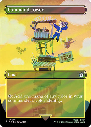 Command Tower (pip) (888) / Borderless Surge Foil