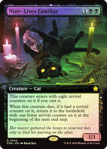 Nine-Lives Familiar (FDN) (462) / Foil / Extended Art