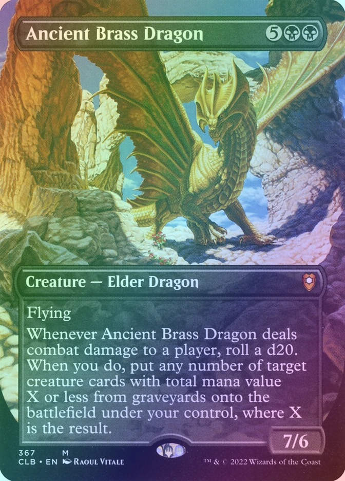 Ancient Brass Dragon (CLB) (367) / Borderless / Foil
