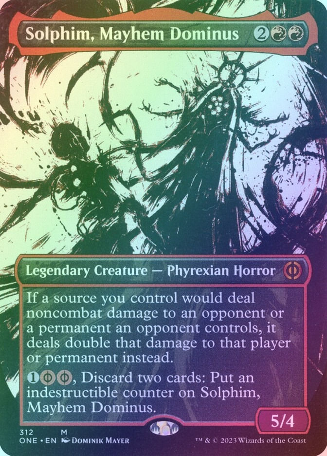 Solphim, Mayhem Dominus (ONE) (312) / Borderless / Showcase / Foil
