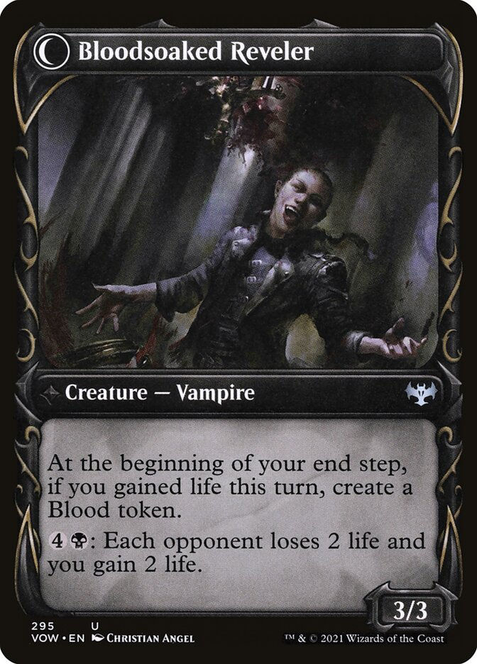 Restless Bloodseeker // Bloodsoaked Reveler (VOW) (295) / Showcase — cara 2 de 2
