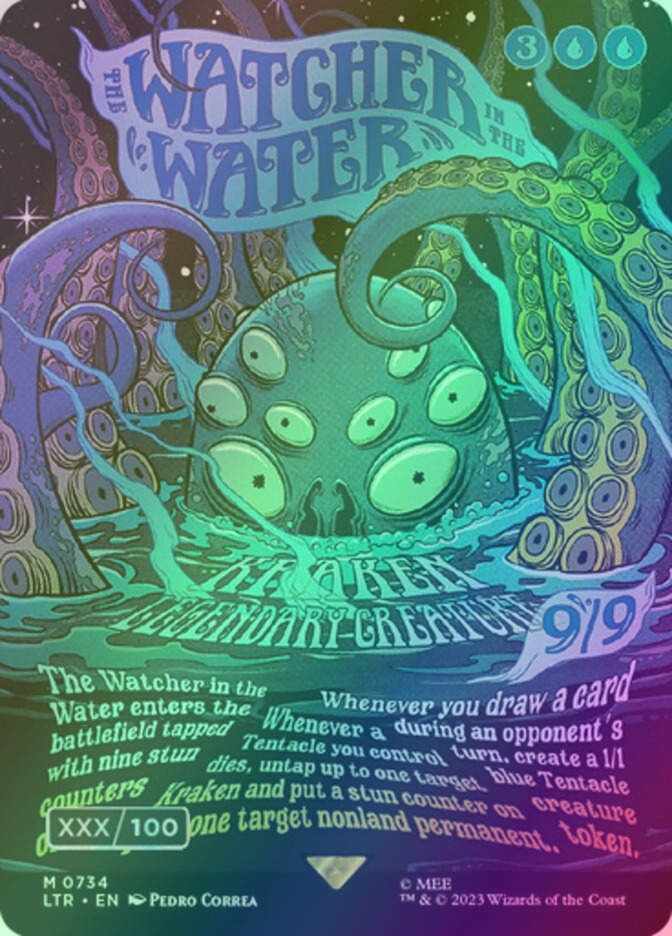The Watcher in the Water (LTR) (734z) / Borderless / Double Rainbow Foil
