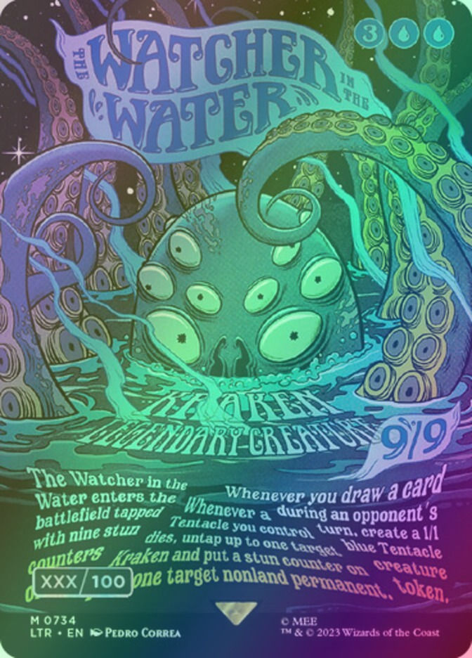 The Watcher in the Water (LTR) (734z) / Borderless / Double Rainbow Foil